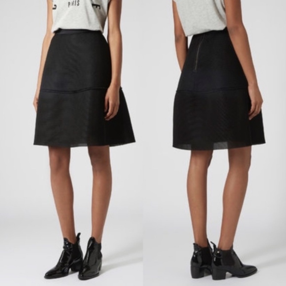 Topshop Mesh Bonded Airtex Lantern Skirt A Line